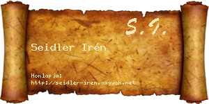 Seidler Irén névjegykártya